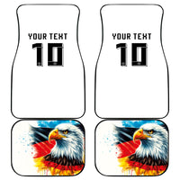 Custom Germany National Football Car Mats Deutschland Eagle Watercolor Splash Geometric Flag Stripe Pattern Art