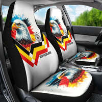 Germany National Football Car Seat Cover Deutschland Eagle Watercolor Splash Geometric Flag Stripe Pattern Art