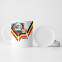 Custom Germany National Football Ceramic Mug Deutschland Eagle Watercolor Splash Geometric Flag Stripe Pattern Art