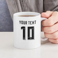 Custom Germany National Football Ceramic Mug Deutschland Eagle Watercolor Splash Geometric Flag Stripe Pattern Art