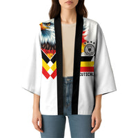 Custom Germany National Football Kimono Deutschland Eagle Watercolor Splash Geometric Flag Stripe Pattern Art