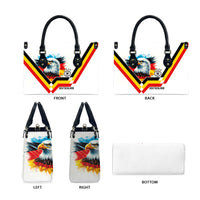 Germany National Football Leather Bag Deutschland Eagle Watercolor Splash Geometric Flag Stripe Pattern Art