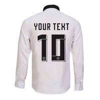 Custom Germany National Football Long Sleeve Button Shirt Deutschland Eagle Watercolor Splash Geometric Flag Stripe Pattern Art