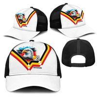 Germany National Football Mesh Trucker Cap Deutschland Eagle Watercolor Splash Geometric Flag Stripe Pattern Art