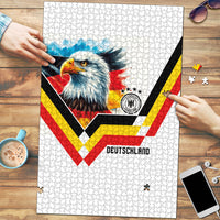 Germany National Football Puzzle Deutschland Eagle Watercolor Splash Geometric Flag Stripe Pattern Art
