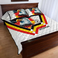 Germany National Football Quilt Bed Set Deutschland Eagle Watercolor Splash Geometric Flag Stripe Pattern Art