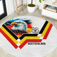 Germany National Football Round Carpet Deutschland Eagle Watercolor Splash Geometric Flag Stripe Pattern Art