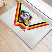 Germany National Football Rubber Doormat Deutschland Eagle Watercolor Splash Geometric Flag Stripe Pattern Art