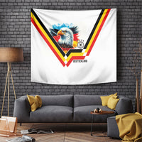 Germany National Football Tapestry Deutschland Eagle Watercolor Splash Geometric Flag Stripe Pattern Art