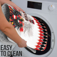 Austria National Football Bathroom Set Argyle Diamond Pattern with Eagle Watercolor Paint Splash Graphic Art
