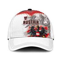 Austria National Football Classic Cap Argyle Diamond Pattern with Eagle Watercolor Paint Splash Graphic Art
