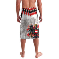 Custom Austria National Football Lavalava Argyle Diamond Pattern with Eagle Watercolor Paint Splash Graphic Art