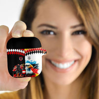 Austria and Germany National Football AirPods Case Split Half Diamond Argyle with Eagles Watercolor Paint Splash Art