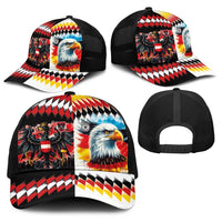 Austria and Germany National Football Baseball Net Cap Split Half Diamond Argyle with Eagles Watercolor Paint Splash Art