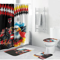 Austria and Germany National Football Bathroom Set Split Half Diamond Argyle with Eagles Watercolor Paint Splash Art