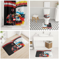 Austria and Germany National Football Bathroom Set Split Half Diamond Argyle with Eagles Watercolor Paint Splash Art