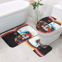 Austria and Germany National Football Bathroom Set Split Half Diamond Argyle with Eagles Watercolor Paint Splash Art