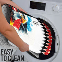 Austria and Germany National Football Bathroom Set Split Half Diamond Argyle with Eagles Watercolor Paint Splash Art