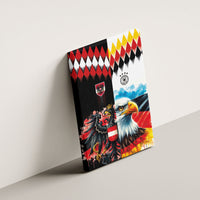 Austria and Germany National Football Canvas Wall Art Split Half Diamond Argyle with Eagles Watercolor Paint Splash Art