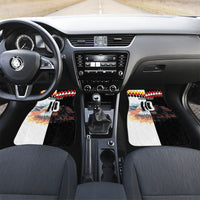 Custom Austria and Germany National Football Car Mats Split Half Diamond Argyle with Eagles Watercolor Paint Splash Art