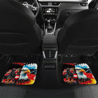 Custom Austria and Germany National Football Car Mats Split Half Diamond Argyle with Eagles Watercolor Paint Splash Art