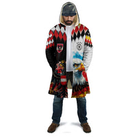 Custom Austria and Germany National Football Cloak Split Half Diamond Argyle with Eagles Watercolor Paint Splash Art