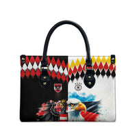 Austria and Germany National Football Leather Bag Split Half Diamond Argyle with Eagles Watercolor Paint Splash Art