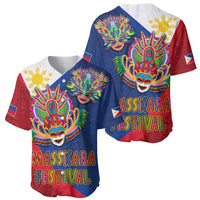 Philippines MassKara Baseball Jersey Filipino Carnival Mask and Polynesian Pattern - Wonder Print Shop