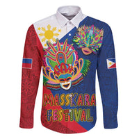 Philippines MassKara Family Matching Mermaid Dress and Hawaiian Shirt Filipino Carnival Mask and Polynesian Pattern - Wonder Print Shop