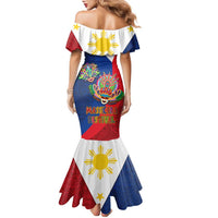 Philippines MassKara Family Matching Mermaid Dress and Hawaiian Shirt Filipino Carnival Mask and Polynesian Pattern - Wonder Print Shop