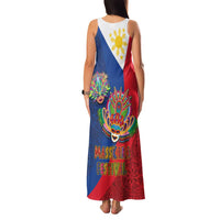 Philippines MassKara Family Matching Tank Maxi Dress and Hawaiian Shirt Filipino Carnival Mask and Polynesian Pattern - Wonder Print Shop