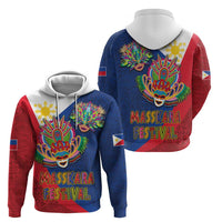 Philippines MassKara Hoodie Filipino Carnival Mask and Polynesian Pattern - Wonder Print Shop