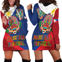 Philippines MassKara Hoodie Dress Filipino Carnival Mask and Polynesian Pattern - Wonder Print Shop