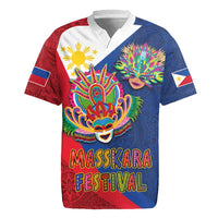 Philippines MassKara Rugby Jersey Filipino Carnival Mask and Polynesian Pattern - Wonder Print Shop