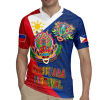 Philippines MassKara Rugby Jersey Filipino Carnival Mask and Polynesian Pattern - Wonder Print Shop