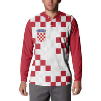 Custom Croatia Football 2024 Go Champion Button Sweatshirt - Wonder Print Shop