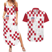 Custom Croatia Football 2024 Go Champion Couples Matching Summer Maxi Dress and Hawaiian Shirt - Wonder Print Shop