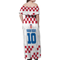 Custom Croatia Football 2024 Go Champion Family Matching Off Shoulder Maxi Dress and Hawaiian Shirt - Wonder Print Shop