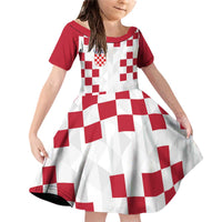 Custom Croatia Football 2024 Go Champion Family Matching Off Shoulder Short Dress and Hawaiian Shirt - Wonder Print Shop