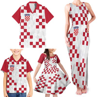 Custom Croatia Football 2024 Go Champion Family Matching Tank Maxi Dress and Hawaiian Shirt - Wonder Print Shop
