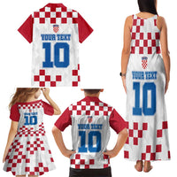 Custom Croatia Football 2024 Go Champion Family Matching Tank Maxi Dress and Hawaiian Shirt - Wonder Print Shop