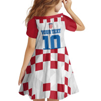 Custom Croatia Football 2024 Go Champion Kid Short Sleeve Dress - Wonder Print Shop
