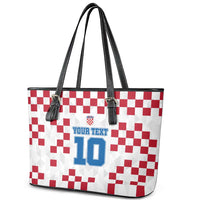 Custom Croatia Football 2024 Go Champion Leather Tote Bag - Wonder Print Shop
