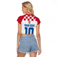 Custom Croatia Football 2024 Go Champion Raglan Cropped T Shirt - Wonder Print Shop