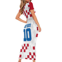 Custom Croatia Football 2024 Go Champion Short Sleeve Bodycon Dress - Wonder Print Shop