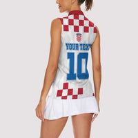 Custom Croatia Football 2024 Go Champion Women Sleeveless Polo Shirt - Wonder Print Shop
