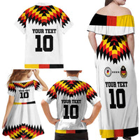 Custom Germany Football 2024 Go Champion Family Matching Off Shoulder Maxi Dress and Hawaiian Shirt Design 90s Style Home Color - Wonder Print Shop