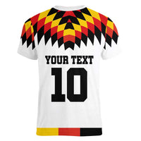 Custom Germany Football 2024 Go Champion Women V-Neck T-Shirt Design 90s Style Home Color - Wonder Print Shop