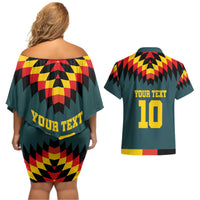 Custom Germany Football 2024 Go Champion Couples Matching Off Shoulder Short Dress and Hawaiian Shirt Design 90s Style Away Color - Wonder Print Shop