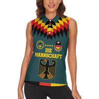 Custom Germany Football 2024 Go Champion Women Sleeveless Polo Shirt Design 90s Style Away Color - Wonder Print Shop